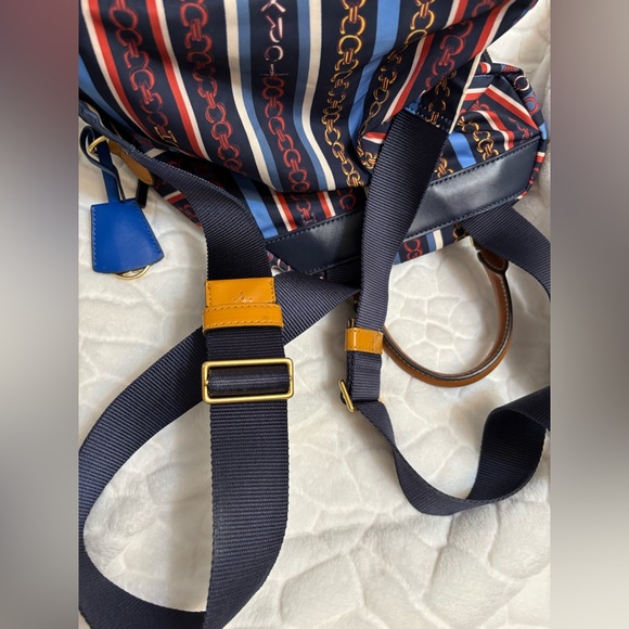 Tory Burch Perry Nylon Printed Zip Backpack in the Gemini Multi Stripe - Picture 9 of 11